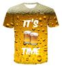Fashion Cool Yellow T-Shirt Fanta Beverage Beer 3D Printed Style Casual Quick Drying T-Shirt Round Neck Men's Tops