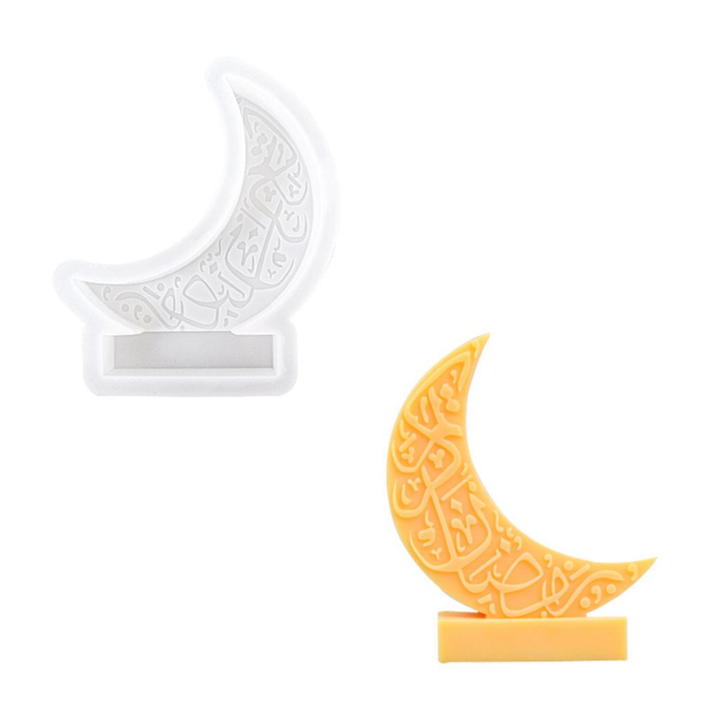 Moon Silicone Mould Moon Shaped Candle Molds DIY Soap Casting Molds Handmade Resin Molds for Eid Ramadan Decorations