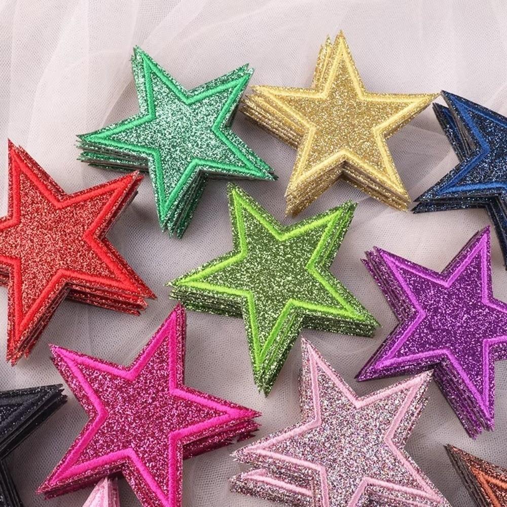 14/17 Pcs Sparkle Iron On Patches Colorful DIY Glitter Patch Creative Embroidery Patch  DIY Craft
