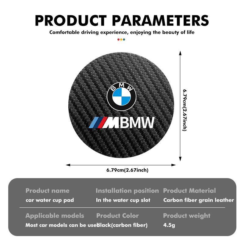 Carbon Fiber Car Coaster Non-slip Water Cup Holder Insert Mat For BMW M3 M5 X3 E93 F10 F20 F30 F40 F15 F25 F26 F31 F49 F86