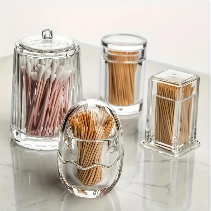 Sturdy Acrylic Toothpick Holder Transparent Square Dustproof Storage Case with Secure Lid, Portable Travel & Home Kitchen Restaurant Bar Organizer