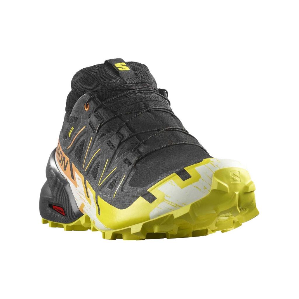 SALOMON Speedcross 6 Gtx Round Toe Lace-Up Shock Absorbing Non-Slip Wear-Resistant Waterproof Low-Top Running Shoes Men Sneakers Black Yellow 474654