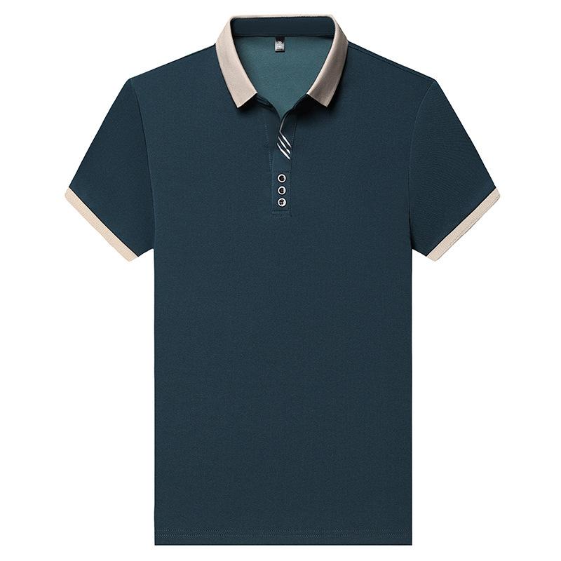 Мужская рубашка в стиле business casual с коротким рукавом, однотонная, поло, модная, дышащая, удобная, универсальная