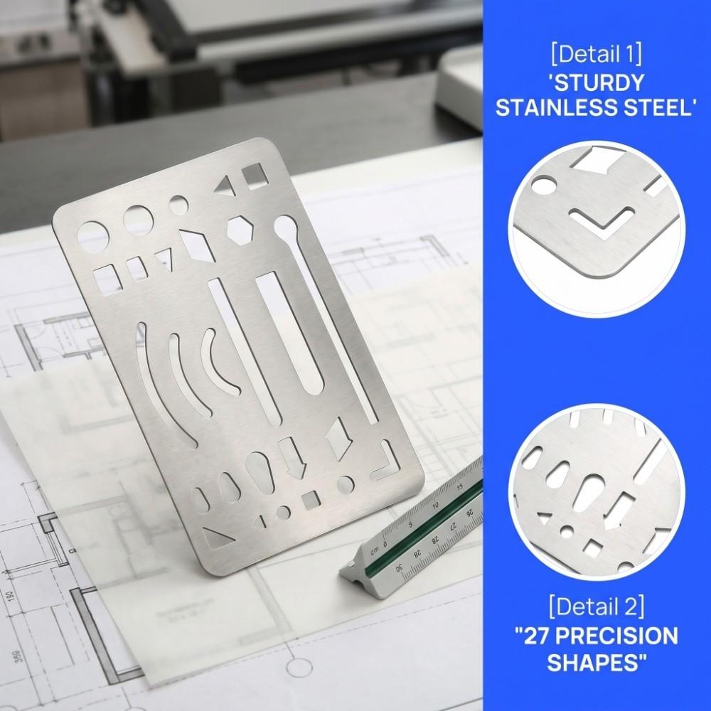 10PCS 27 Holes Erasing Shield Multi-shape Drawing Pattern Ruler  Draft Creation