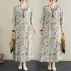 Summer Printed Vintage Chinese Style Temperament Elegant Dresses for Women
