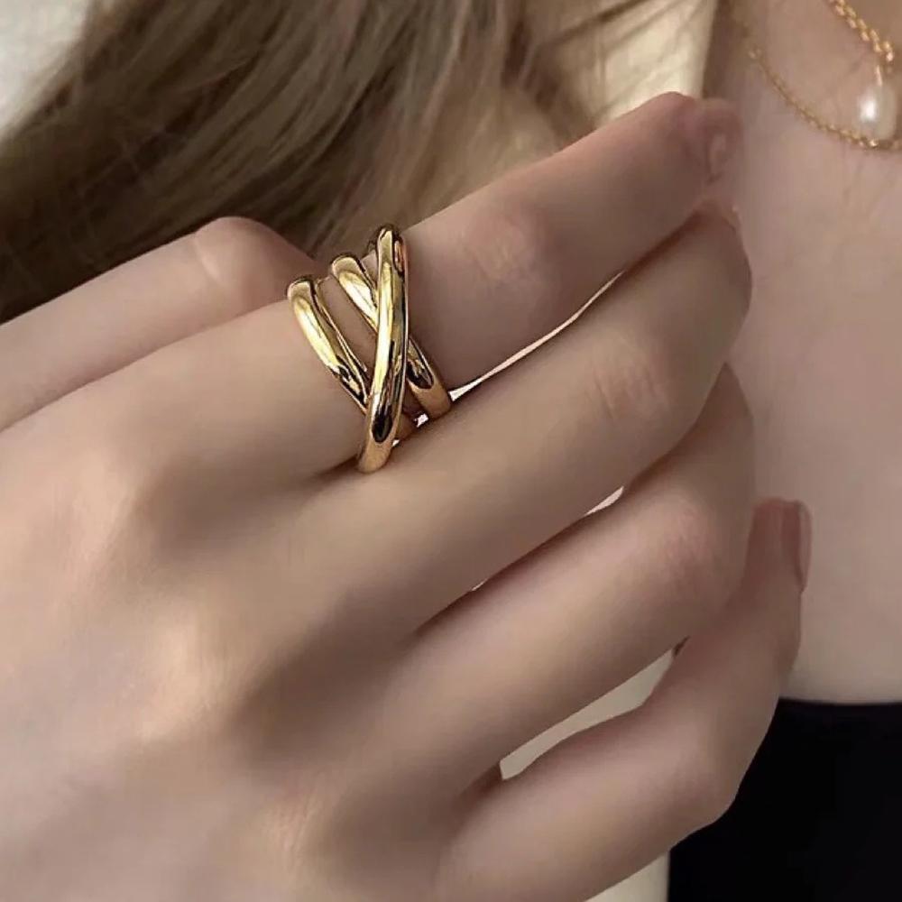 Women Girls Multilayer Cool Fashion Jewelry Adjustable Open Rings Finger Ring Party Accessories