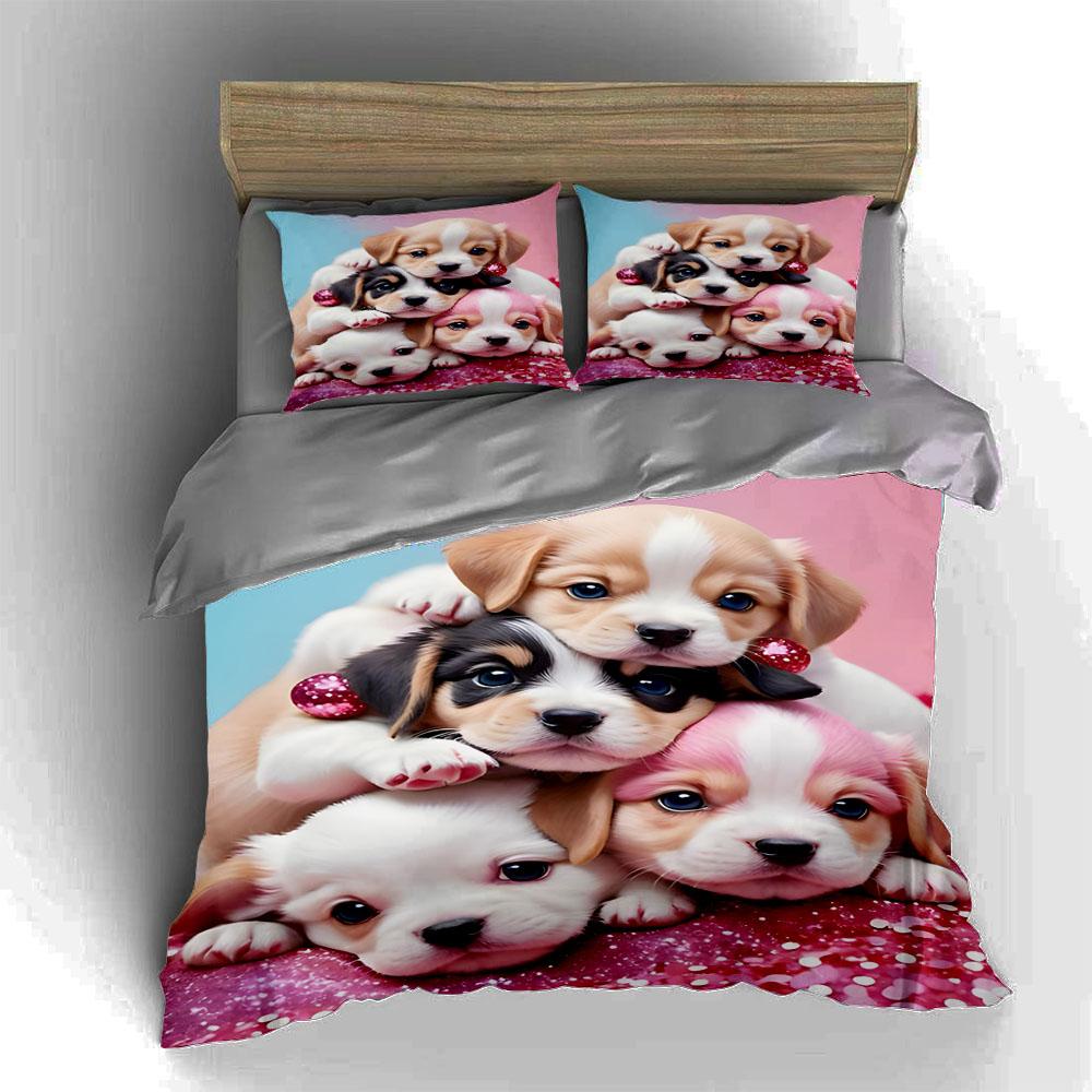 Puppies resting together. Bedding Duvet cover sets Duvet covers Pillowcases gifts (1 * Duvet Cover 2 * Pillowcases, without duvet insert)