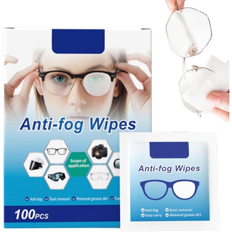 Салфетки для чистки очков, 100 шт. в упаковке. Одноразовые салфетки для очистки линз от запотевания и пыли для очков и экранов телефонов.