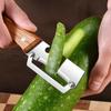 Multi-Peeler with Stainless Steel Blade & Wood Handle Bottle Opener Efficient Vegetable Fruit Peeler