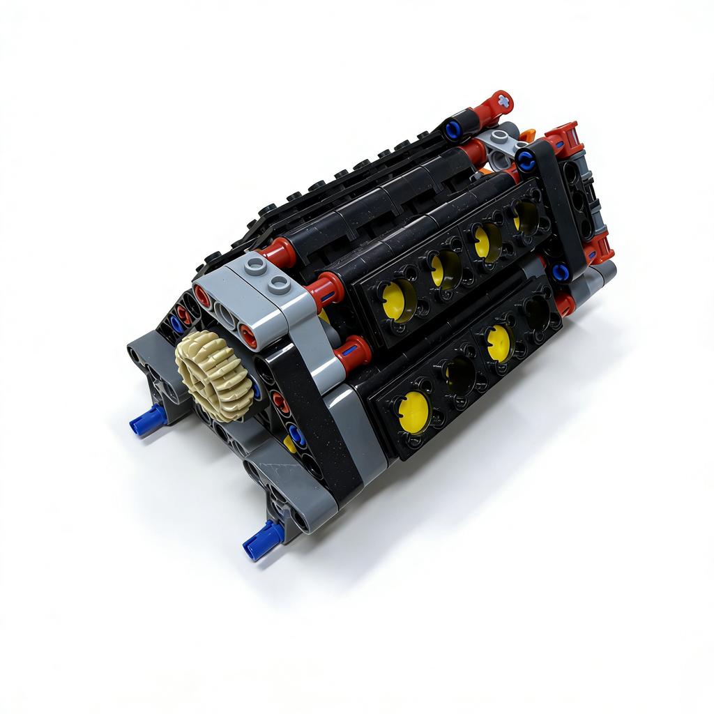 Moc V16 Прозрачный Строительный Блок Двигатель Шестиступенчатая Коробка Передач Механическая Группа Детская Модель Образовательные Игрушки Подарки Строительный Блок