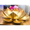 Golden Metal Big Size 7 Inch Table Lotus Flower T-Light/Tealight Holder