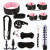 12pcs Sex Bondage BDSM Restraints Set, SM Adult Games Cuffs Gag Blindfold Spanking Paddle Handcuffs Black Sex Accessories For Pleasure