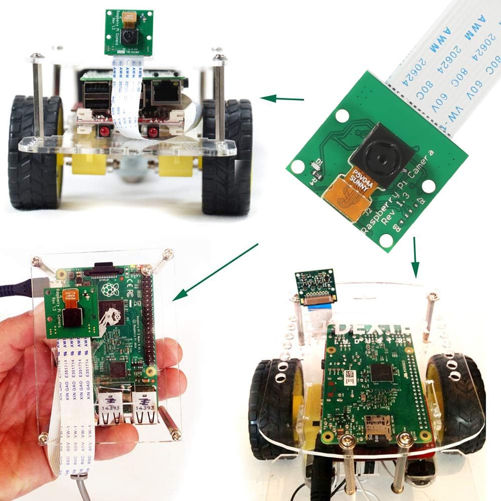Для модуля камеры Raspberry Pi, 5MP 1080p с датчиком OV5647 Модуль видеокамеры для Raspberry Pi 2, Pi 3 3B+, Pi 4, Pi Zero W