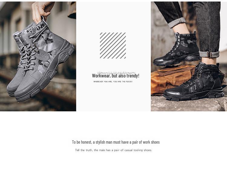 Модные мужские ботинки Martin с камуфляжным принтом для активного отдыха — четыре сезона, большие размеры, плюс бархат, утолщенные