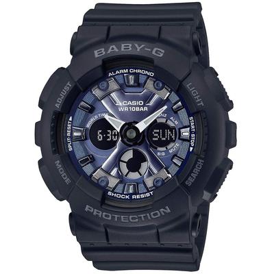 Металлические Baby-G BA-130-1A2, сине-черные. , цифровой.