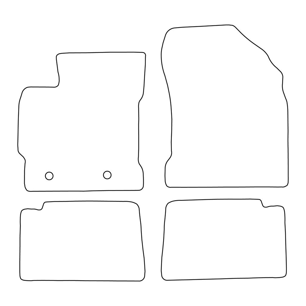 [Blm]To009 Red - Set Of Velour Floor Mats To Fit Toyota Auris Ii From 2013 - Red Trim