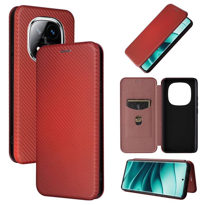 Для Mi Poco X7 5G Flip Card Slot Carbon Fibre Магнитный кожаный чехол для Poco X7 5G Противоударный чехол для телефона