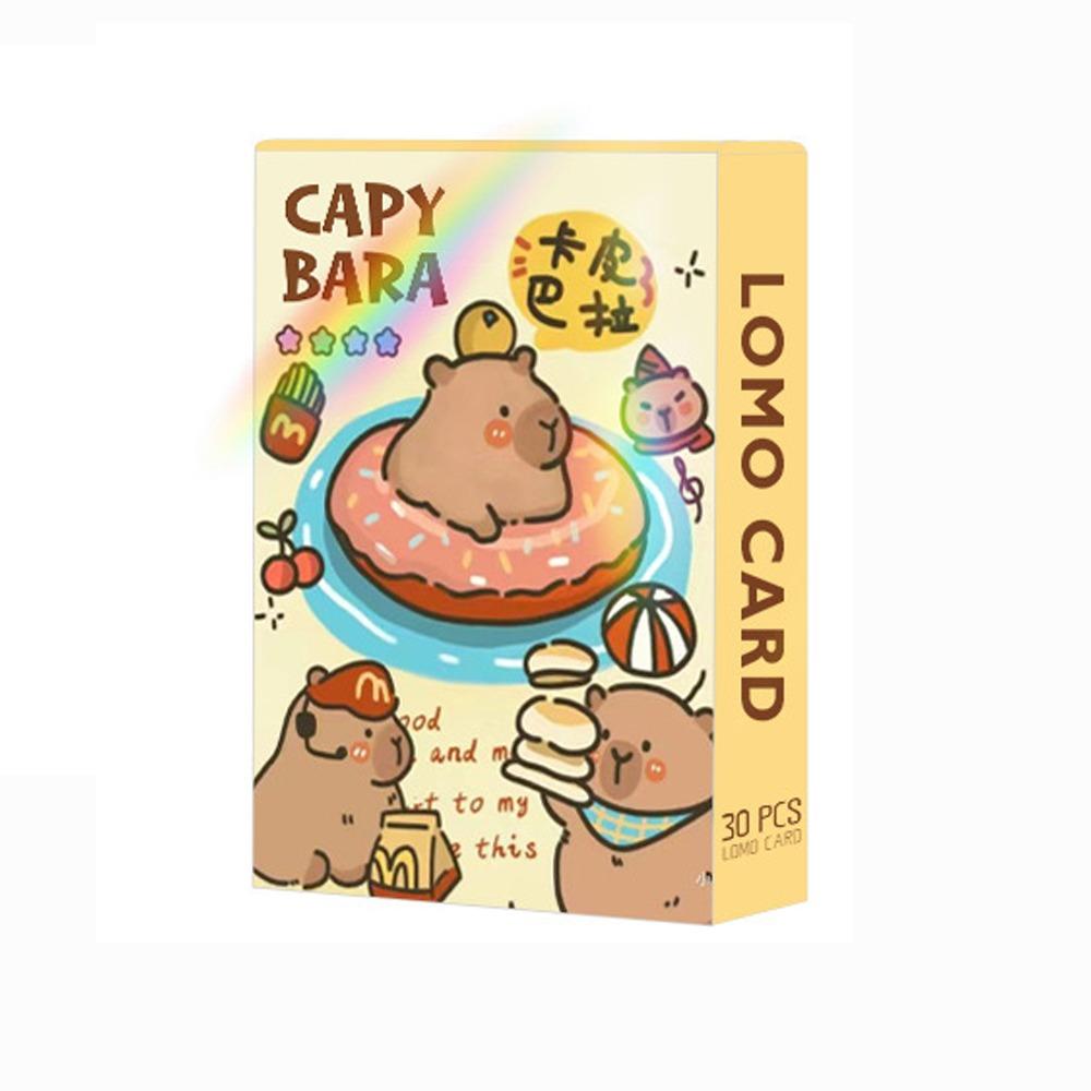 Блестящие фотокарточки с капибарами Мультяшные коллекционные карточки с капибарами Игрушечные ломо-карточки Kawaii