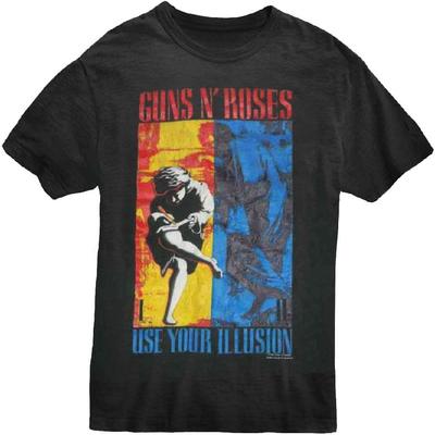 Мужская футболка Guns N Roses 1991 Illusion Combo с принтом спереди Черная