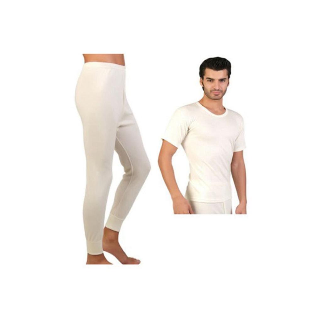 Men's Half Sleeve Undershirt And Wool Underwear Set