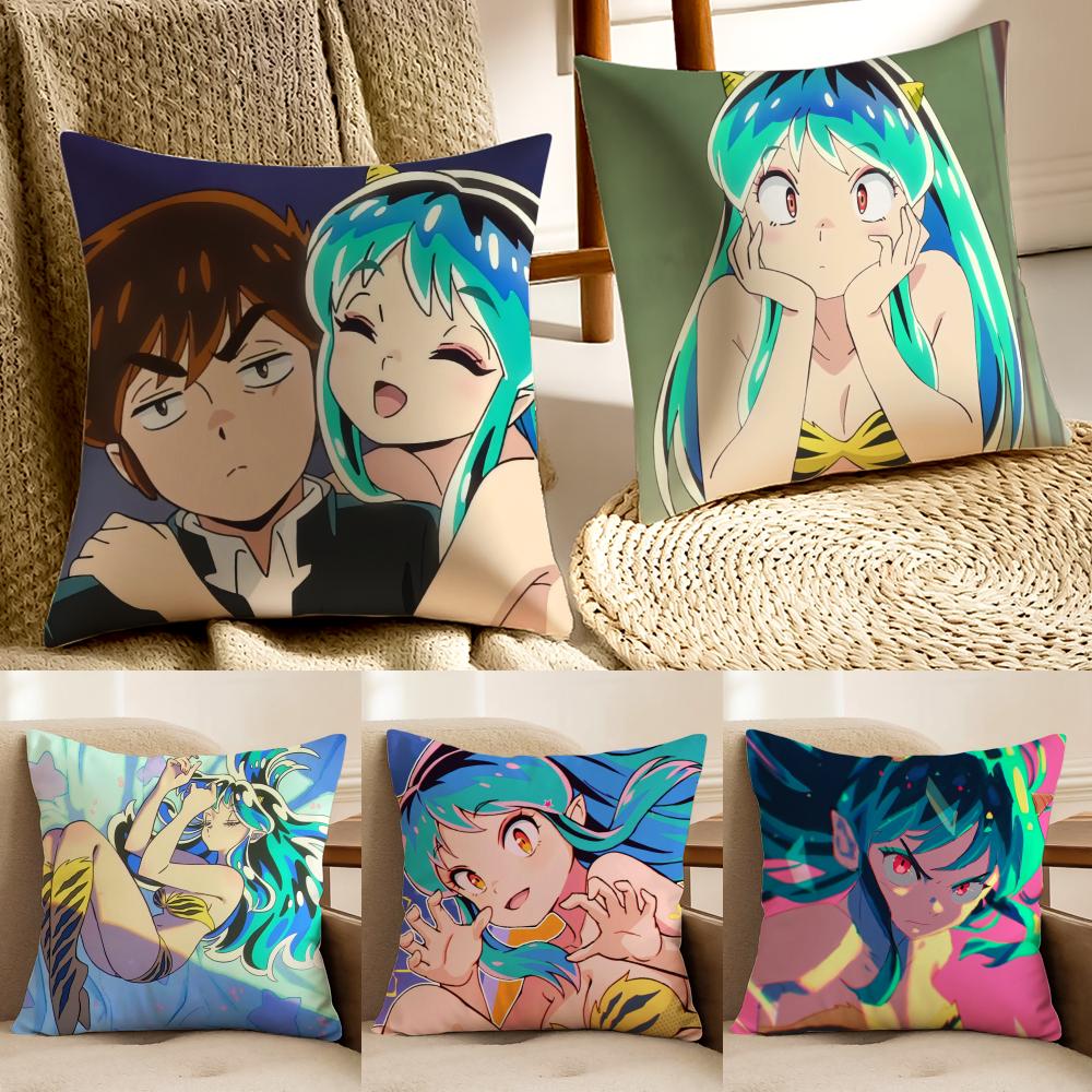 Classic Japanese Anime UUrusei Yatsura Cushion Cover Pillowcase Antidustmite living Room Sofa Decor Cushion Room