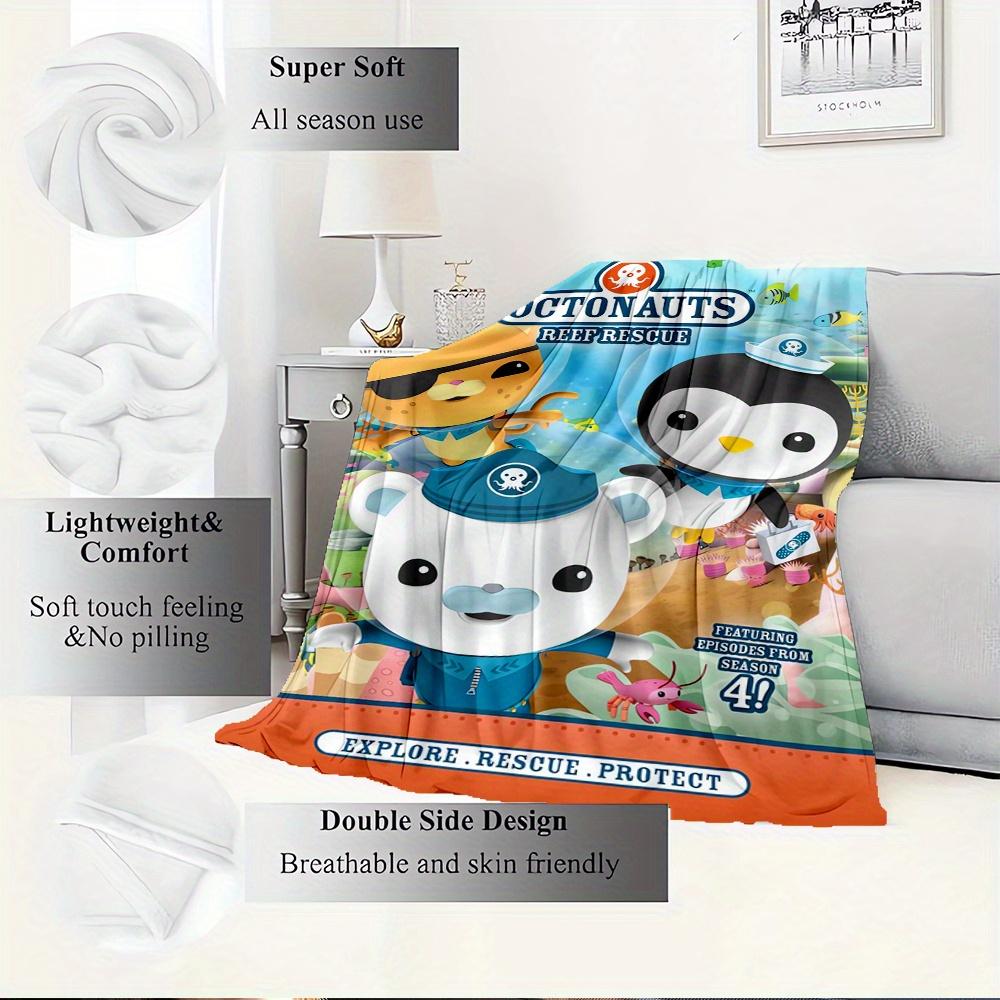 1pc Flannel Throw Blanket, Octonauts,Reef Rescue,Season 4Pattern Printed Blanket, Warm Cozy Soft Blanket For Couch Bed Sofa Car Office Campi