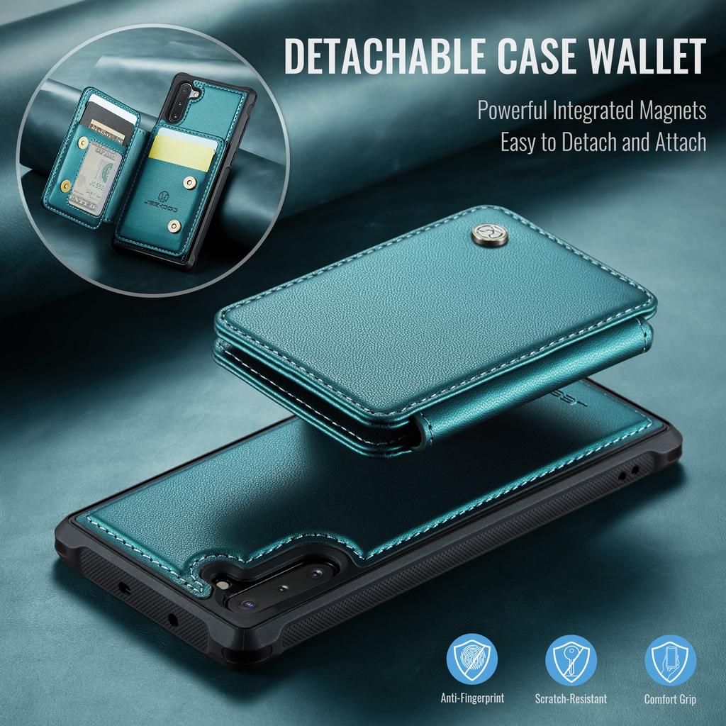 For Samsung Galaxy Note 10 4G Case JEEHOOD J05 Leather Mobile Cover with Detachable Magnetic Card Bag