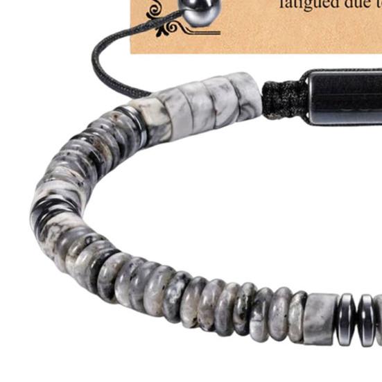 Bracelet Sliding Knot Bead Closure Wristband Fits 6-9 Inch Wrists Natural Imitation Obsidian Stress Relief Energy