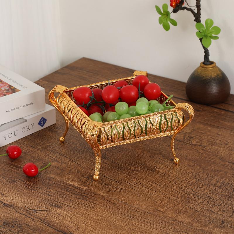 Европейская винтажная фруктовая тарелка Высококлассная круглая гостиничная стеклянная тарелка Многоярусная фруктовая корзина Креативная тарелка для торта Украшения