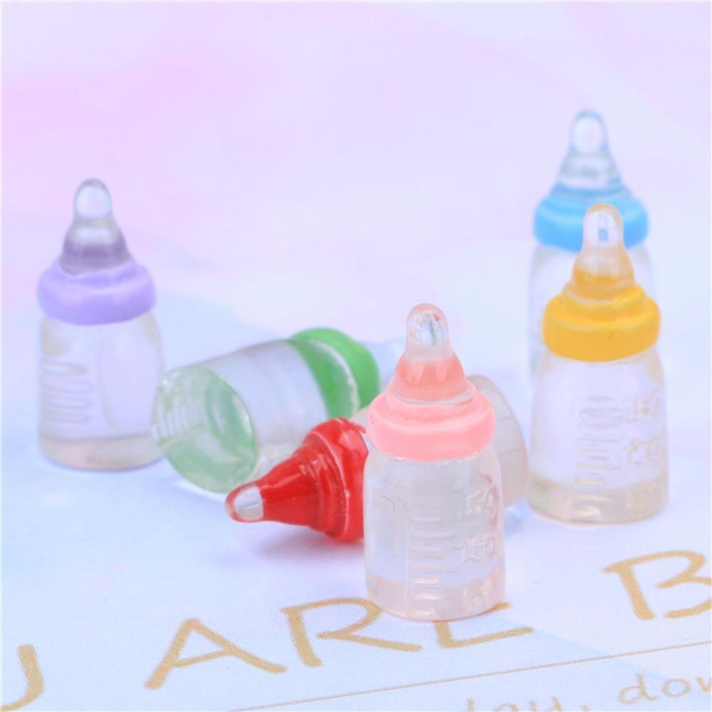 5pcs Baby Bottle Model Simulation Mini Milk Bottle Kids Feeding Bottles Toys  Dollhouse Accessories