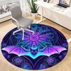 1 шт. Круглый ковер с узором «Мандала летучей мыши» для офиса, Коврик подходит для офиса, Под офисные стулья, Спальни, Гостиной, Домашнего декора, Декора комнаты