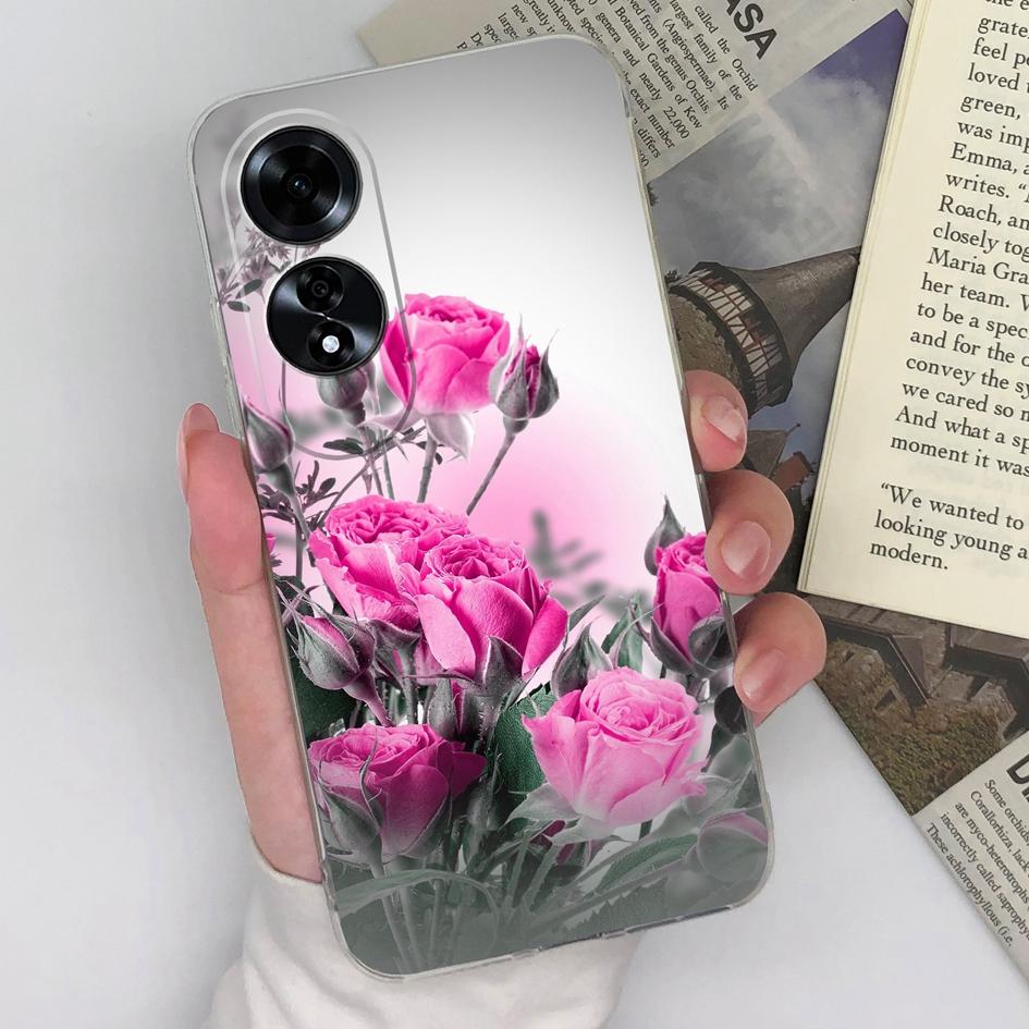 Phone Cover Cases For OPPO Realme C61 C63 Reno12 5G A60 A59 Bumper Pretty Butterfly Flower Pattern Clear Soft TPU Silicone Shockproof Housing For OPPO
