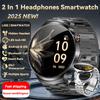 TWS 2 в 1 Гарнитура Умные Часы 1,85" HD Беспроводные Bluetooth Звонки Монитор Здоровья Спортивные Фитнес Часы с Наушниками
