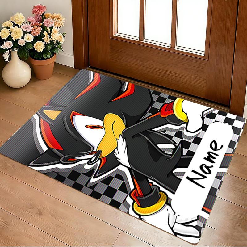 Personalized Name Sonic Adventure Living Room Non-Slip Area Rug Soft Carpet for Bedroom Playroom Sofa Office Home Decor Doormat