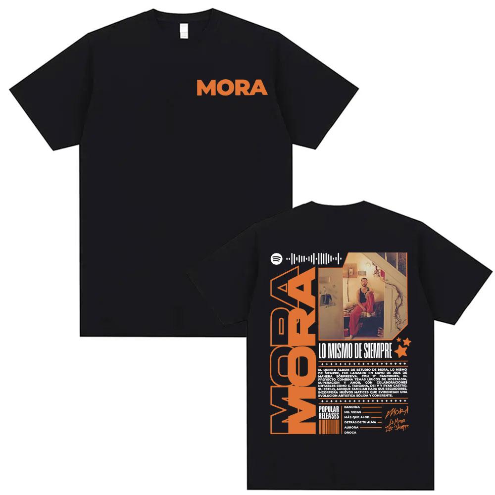 Rapper Mora Album Tour 2025 Graphic Tshirt Men Women High Street Vintage Oversized Tshirts Fashion Hip Hop Cotton T Shirt