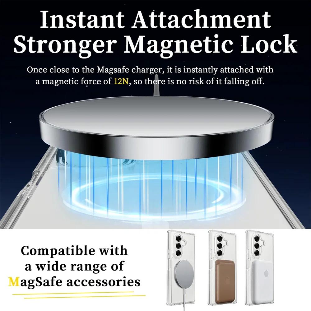 Luxury Frosted Clear Magnetic Case For Samsung Galaxy Z Fold 7 6 Matte Skin Feel For Magsafe Wireless Charging Protective Cover