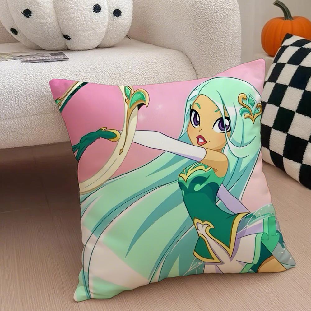 Magical Musical French Anime LLoliRock Cushion Cover Throw Pillow Cover Hidden Button Durable Polyester Chair Cushion