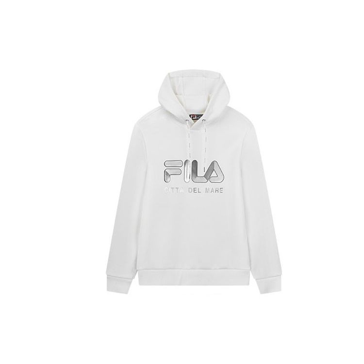 Fila Повседневный пуловер с капюшоном и принтом логотипа, вязаный свитшот, мужские топы, белый цвет «Облако-гриб» F11M018219F-WT
