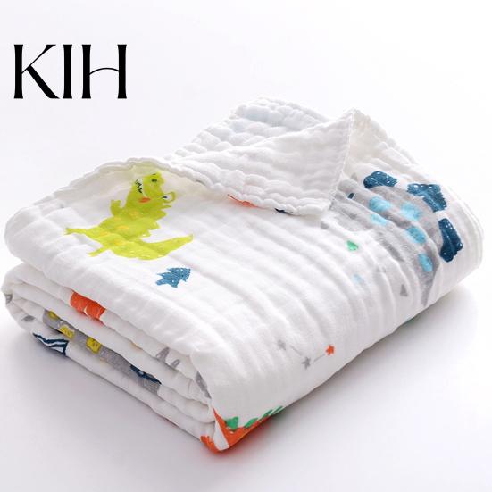 Baby Swaddling Cloth Blanket Eye-catching Keep Body Dry Cotton Cartoon Supplies Printed Thin Newborn for Daily Soft