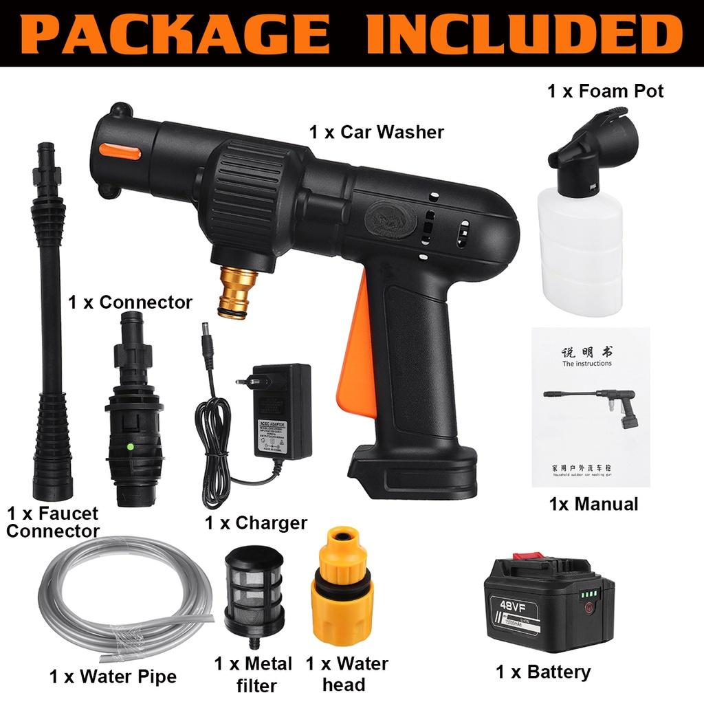 25 В Индикатор заряда батареи Беспроводная автомобильная пенная насадка 650 Вт Портативные пистолеты для мойки высокого давления Электрическая автомобильная мойка для воды