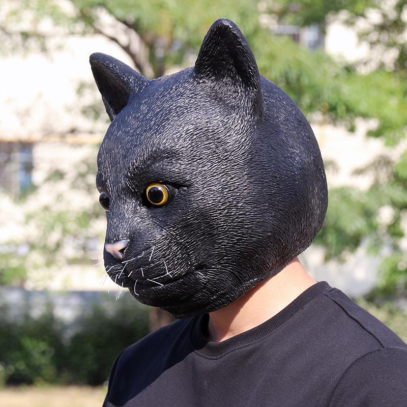 Хэллоуин Косплей Черная Кошка Маска Зверополис Черная Кошка Латексный Головной Убор Маска Черной Кошки