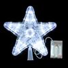 Merry Christmas LED Glowing Star Night Light Christmas Tree Top Ornaments Five-pointed Star Lamp