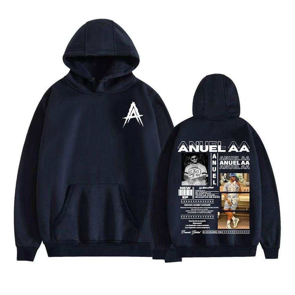 Худи свитшоты свитшоты с капюшоном для мужчин и женщин Rapper Anuel AA Real Hasta La Muerte World Tour Мода Хип-Хоп Поп-музыка Флис Повседневные Пуловеры