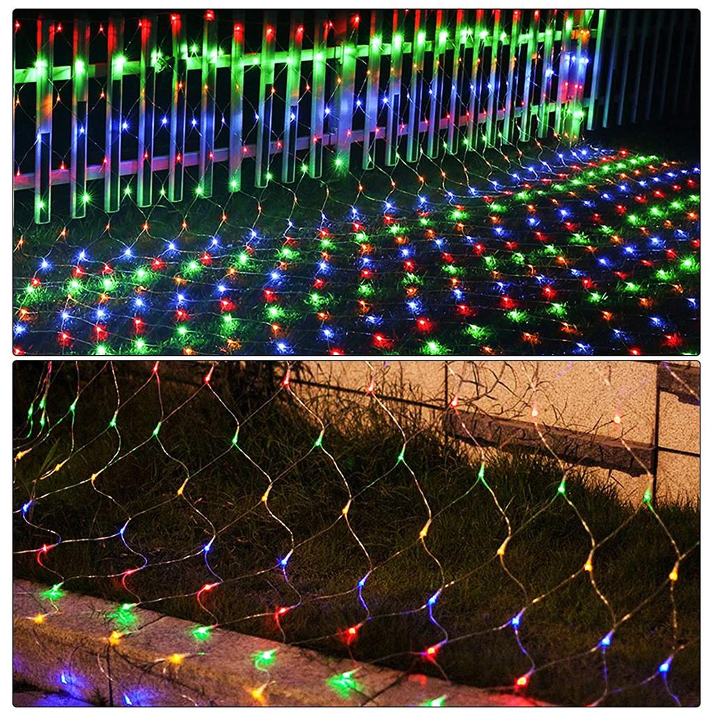 Net Lights, Outdoor Net String Lights 192LED 3*2 Meter 8-Modes with 30V Safe Voltage for Christmas Wedding Garden Decorations