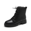 201Ankle Boots for Women Autumn Motorcycle Boots Thick Heel Ankle Shoes Woman Slip On Round Toe Fashion Boots Botas De Mujer