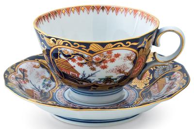 Чаша и тарелка для чая в стиле Римпа Ko-Imari S-3060