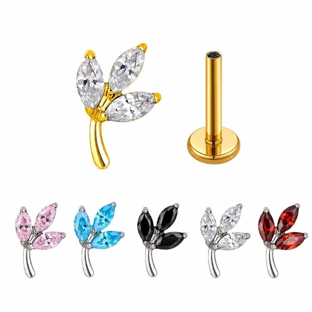 Internally Threaded Labret Stud ASTM F136 Titanium Lip Stud Durable Piercing Jewelry Piercing