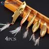 SOUGAYILANG 4 шт., рыболовная приманка, металлический материал, реалистичная рыболовная приманка, рыболовные крючки, приманки для морской рыбалки
