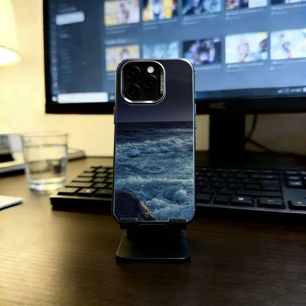 Морской пейзаж Чехол для телефона Для iPhone 17,16,15,14,13,12,11 Plus,Pro Max,XS,Красочный Серебристый Чехол для телефона Funda Cover