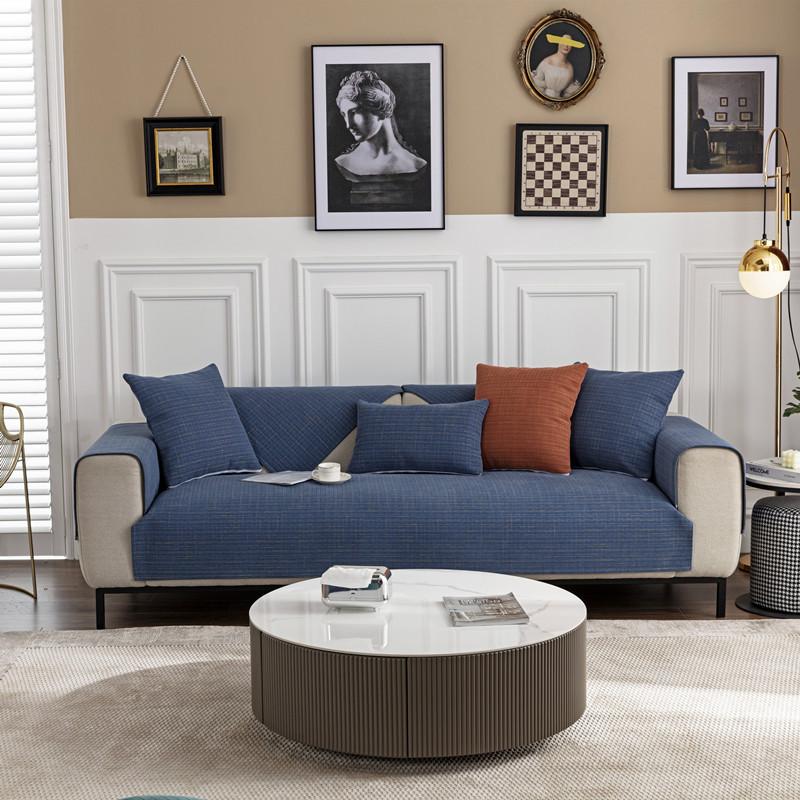 Четырехсезонная универсальная тканевая клетчатая подушка для дивана из синели, современная простая противоскользящая двойная подушка для дивана, полотенце